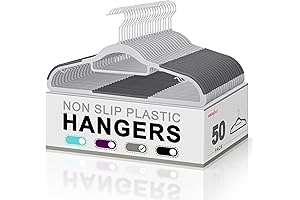 50 Pack Plastic Hangers with Non-Slip Surface