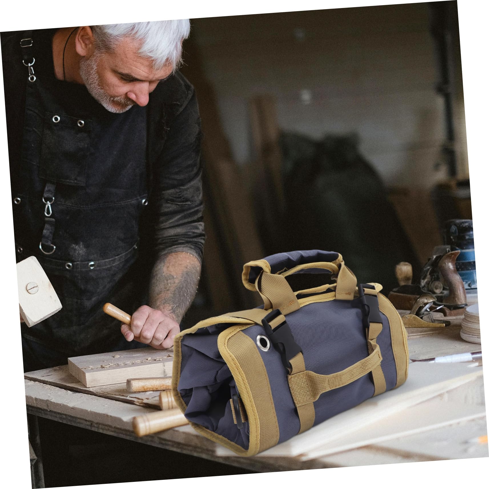 Homoyoyo Borsa Porta Attrezzi Elettricista Arrotolabile Organizer Per Portautensili Contenitore Per Utensili Ruote Per Lavoratori