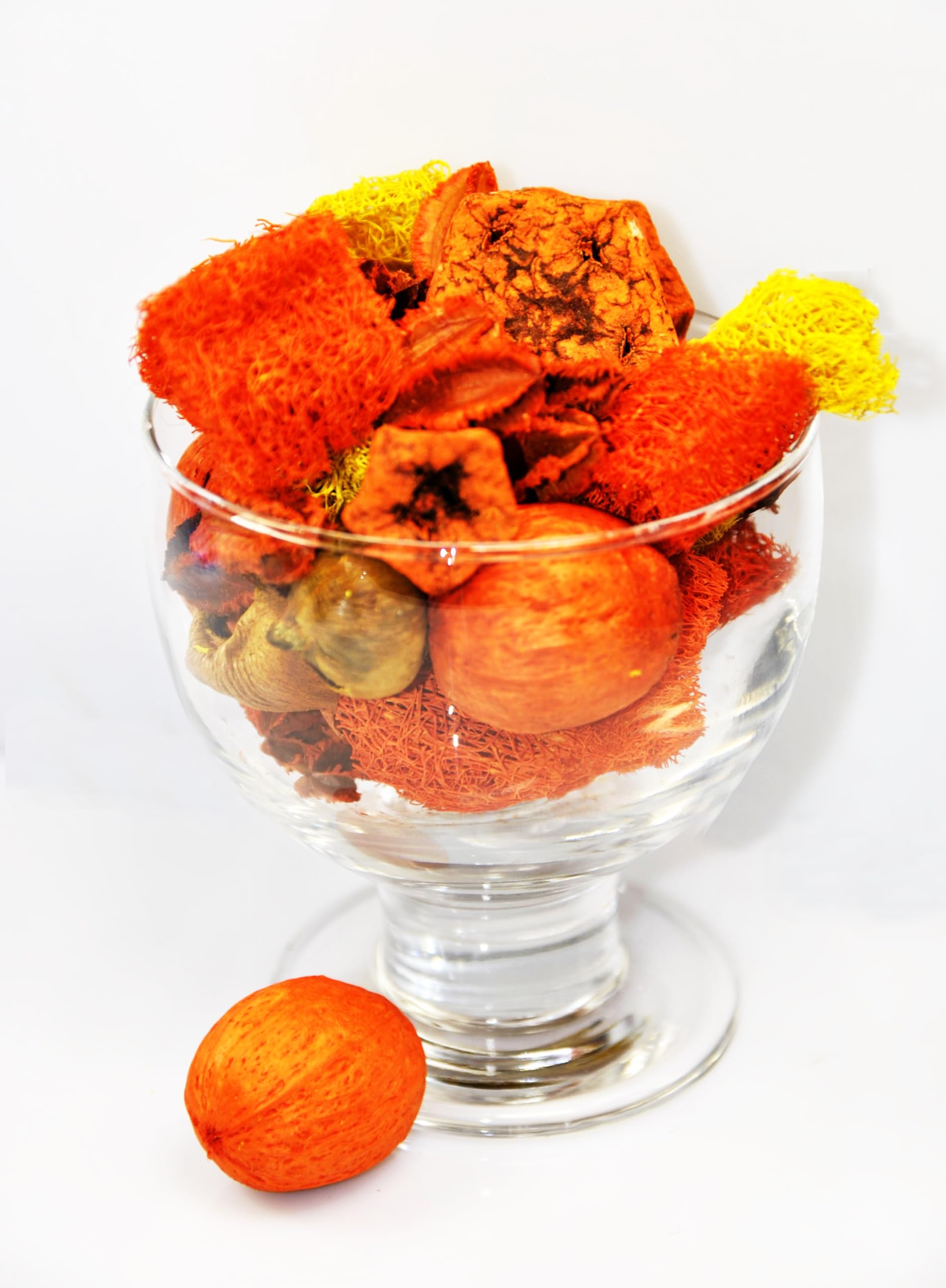 Potpourri Orange Duftende Getrocknete Blumen | Großes Paket 1100 ml ≈ 150-190 g | Florale Wohnungsdekoration | Trockene Blumen für Vase, Wohnzimmer, Schlafzimmer, Badezimmer | Subtiler Zitrus Duft