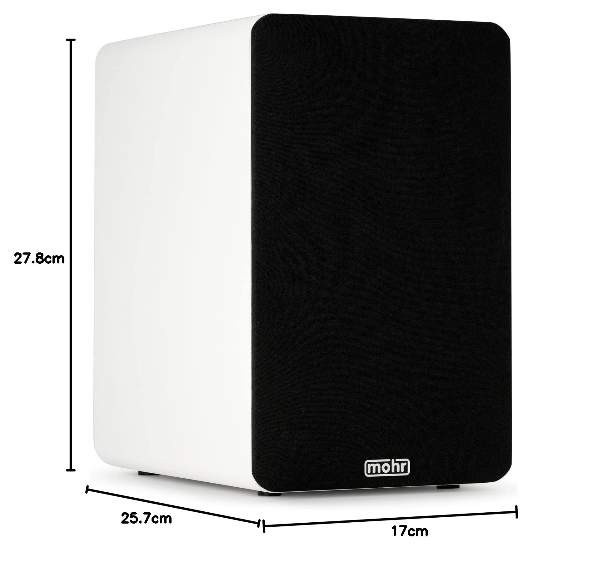 mohr Bonito K3 Kompaktlautsprecher Regallautsprecher HiFi Stereo Kompaktboxen Regalboxen Audio Musikboxen (Weiß)