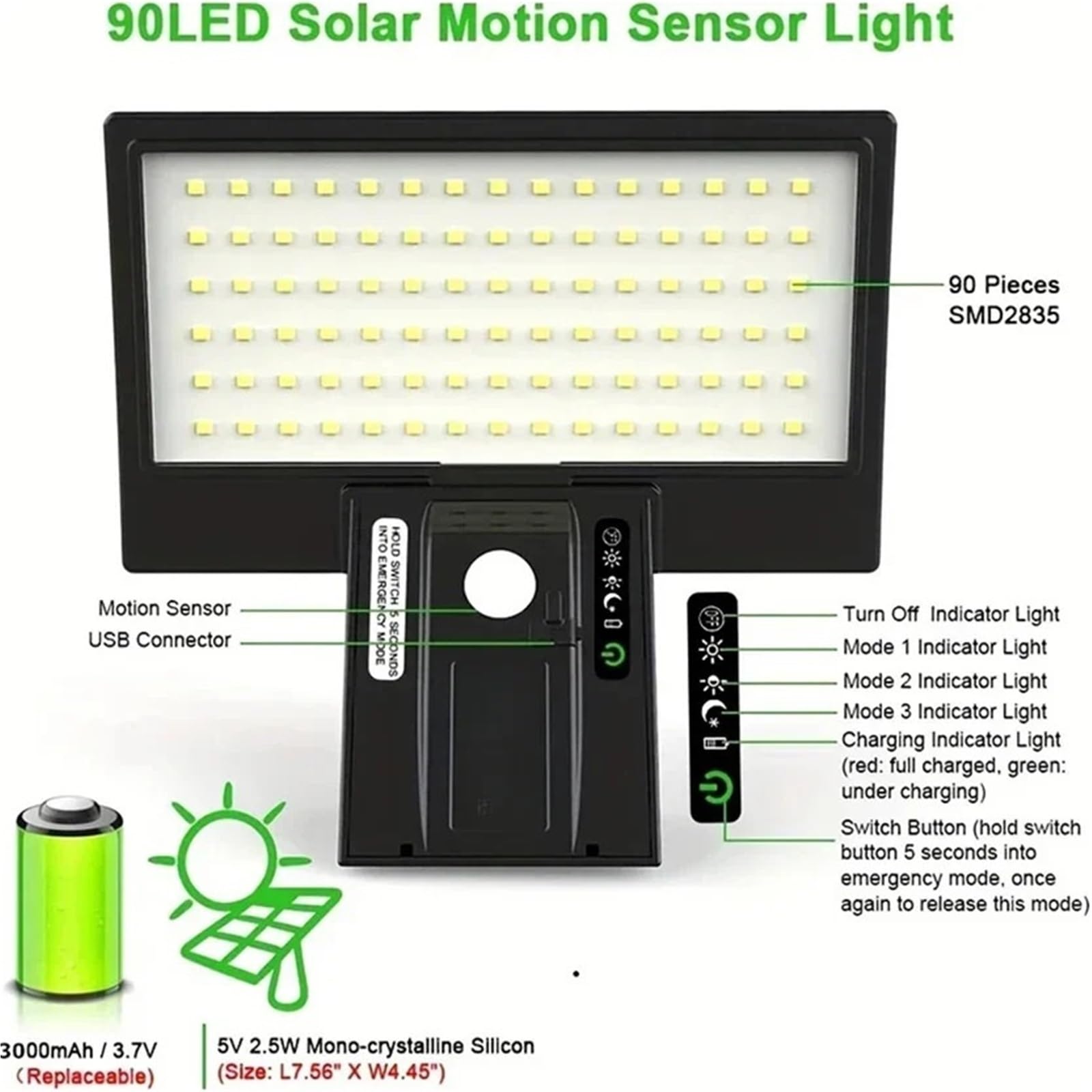 Zewnętrzne lampy solarne do oświetlenia słonecznego ogrodnictwa LED oświetlenie uliczne czujnik ruchu wodoodporne lampy ścienne solarne