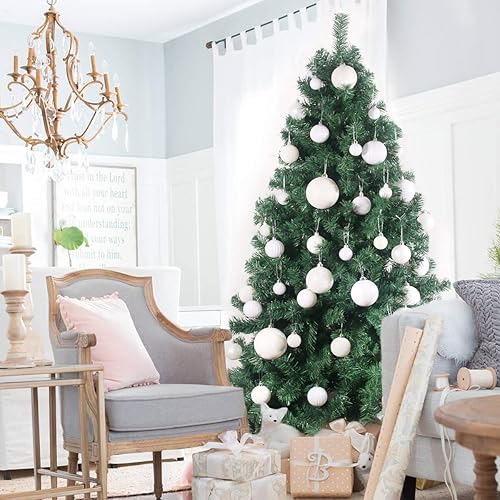 Vista 642 de 18 esferas medianas decorativas navideñas para árbol de Navidad, inastillables, para colgar, color púrpura, 2.5 pulgadas, paquete de 18