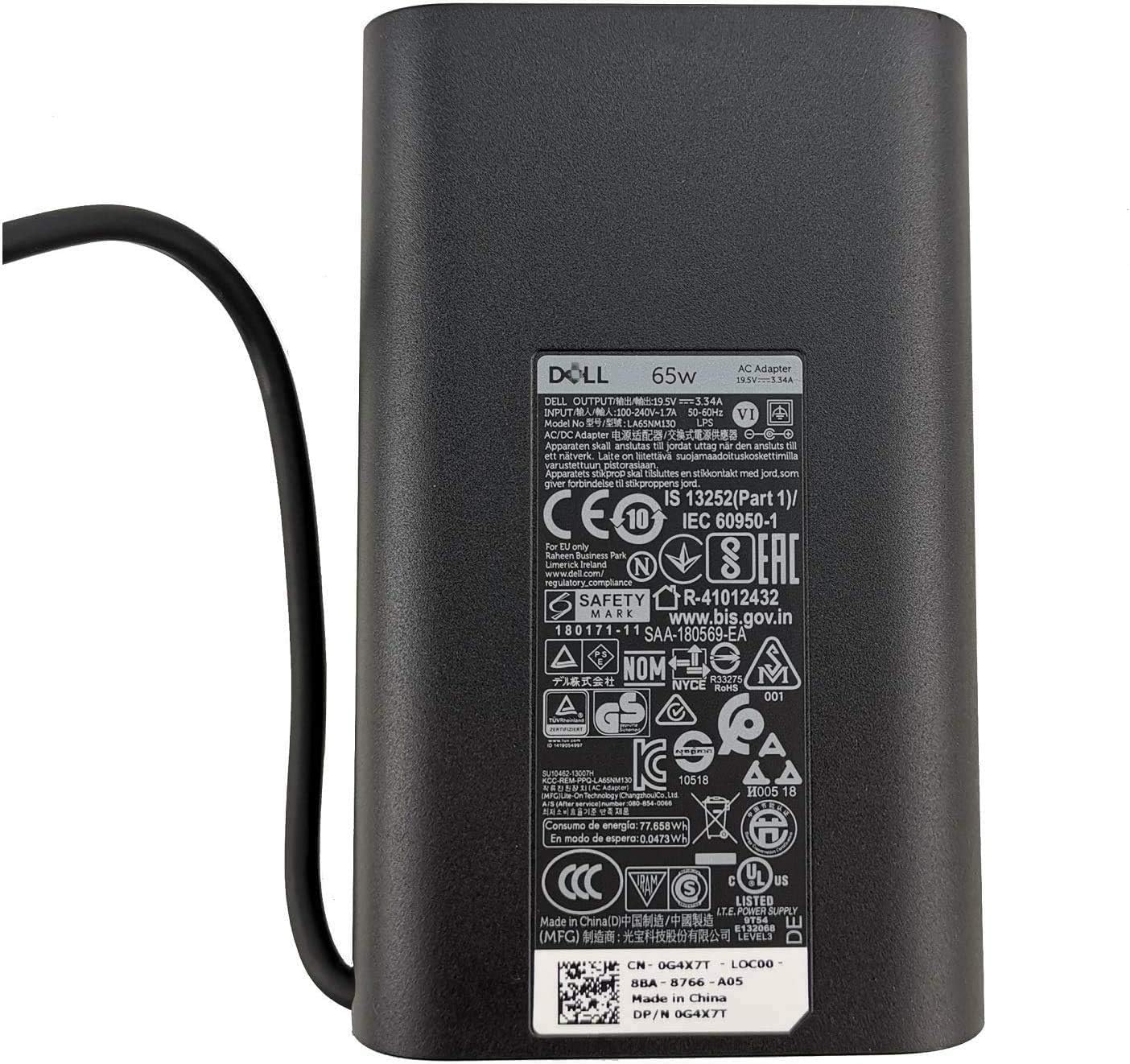 New 19.5V 3.34A 65W AC Charger Fit for Dell Inspiron 15 (3520), (3521), (3537), Inspiron 15R (5520), Inspiron 15R (5521), Inspiron 15R (7520), Inspiron 15R (N5110) Laptop Power Adapter