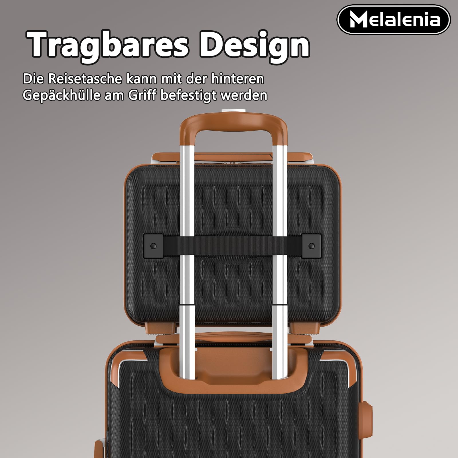 Melalenia Set de Valises, 7 Pièces Ensemble Bagages Rigide(25/47/53/64/73cm), Roues Pivotantes à 360° Serrure TSA et Léger Durables Comprend Trousse de Toilette et Sac de Voyage