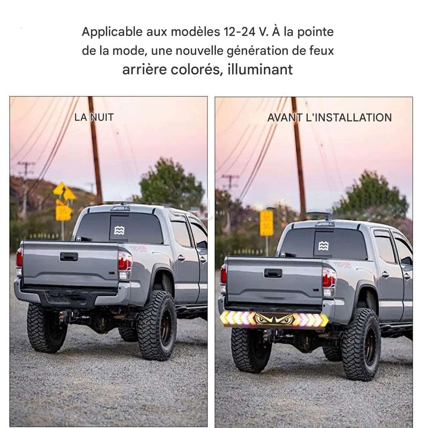 Bande Lumineuse LED Camion Décor Sécurité Étanche Design Yeux