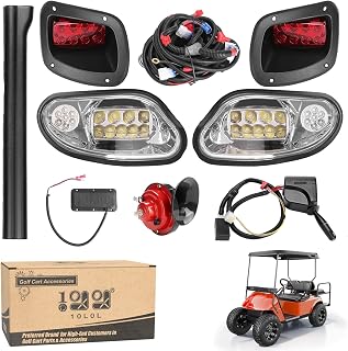 10L0L Golf Cart Light Kit for EZGO Freedom TXT / T48 Gas & Electric 2014-up, Headlight Taillight with Turn Signal Switch Horn Button, Blinker & Brake Light Switch