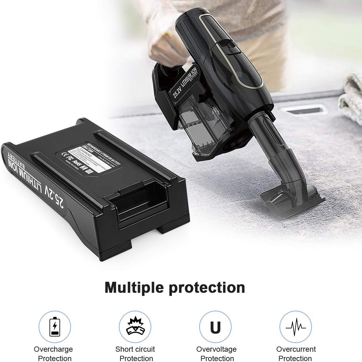 Yabelle 25.2V 3000mAh Lithium-ion Battery Replacement Shark XBAT200 for Shark ION Rocket IONFlex ION F80 IONFlex 2X Cordless Vacuums : Home & Kitchen