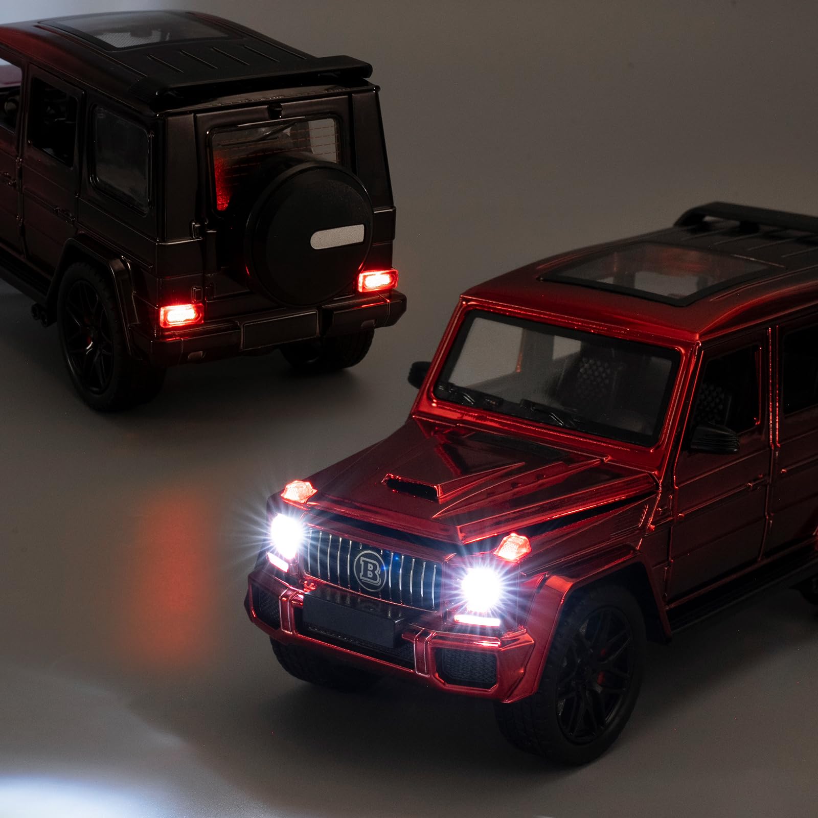 1:24 G63 Pull Back Alloy Car Model, Coche de Juguete con Efectos de Sonido y luz, Modelo de Alto Rendimiento, vehículo de Juguete Regalo para niños y niñas a Partir de 3 años (Rojo