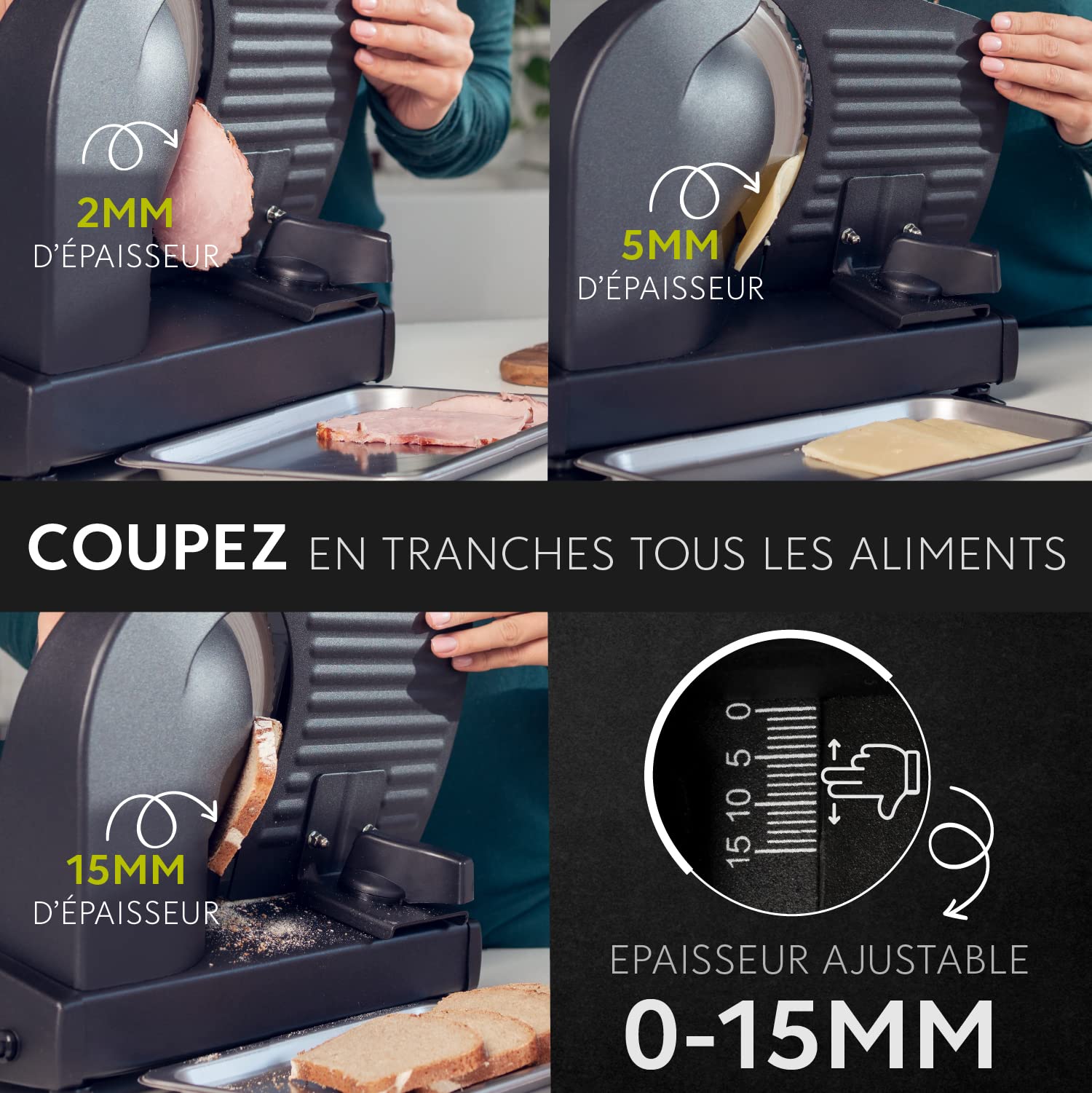 Twinzee - Trancheuse électrique 150 W - Trancheuse à pain compacte