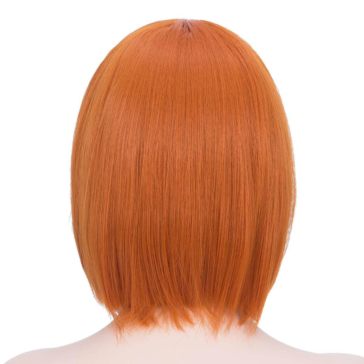 Yamel Orange Bob Wig with Bangs 11 Inches Short Straight Synthetic Hair Costume Party Cosplay Halloween Wigs for Women Adult - Image 4