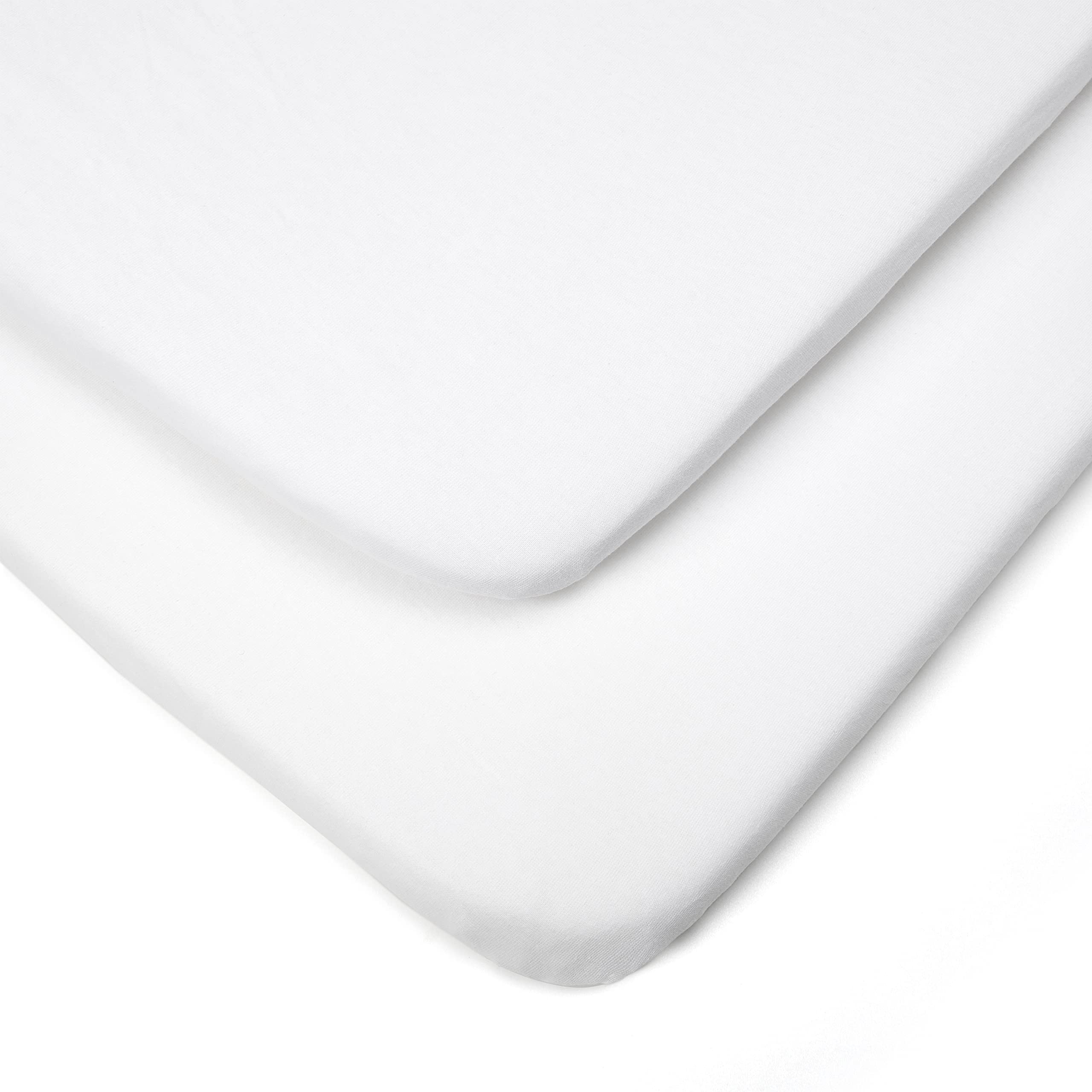 Tutti Bambini Basics Fitted Sheets – 2 Pack | 100% Cotton | Suitable for 53 x 80cm to 60 x 90cm Crib | Essentials Range