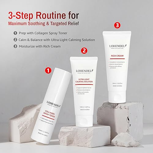 Miniatura 9 de LOHENDEL Solución calmante ultraligera de 3.38 fl oz  Cuidado de la piel coreano  Calma el enrojecimiento visible y la crema hidratante intensa  4%