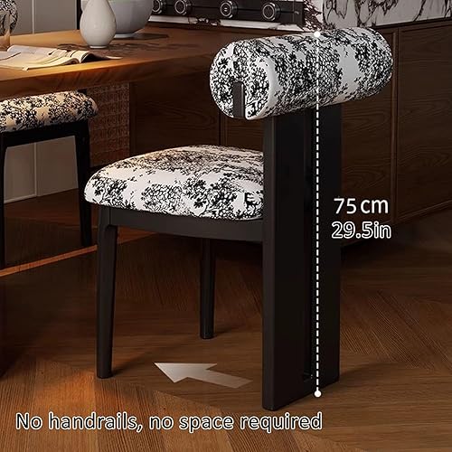 Miniatura 7 de JKGHK - Sillas de comedor de cuero, sillas de cocina con respaldo cilíndrico, silla decorativa cómoda sin brazos con patas de madera, silla tapizada
