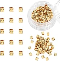 Vista 52 de Cuentas espaciadoras redondas bañadas en oro de 14 quilates, 3x3 mm, 50 piezas para hacer joyas sin deslustre