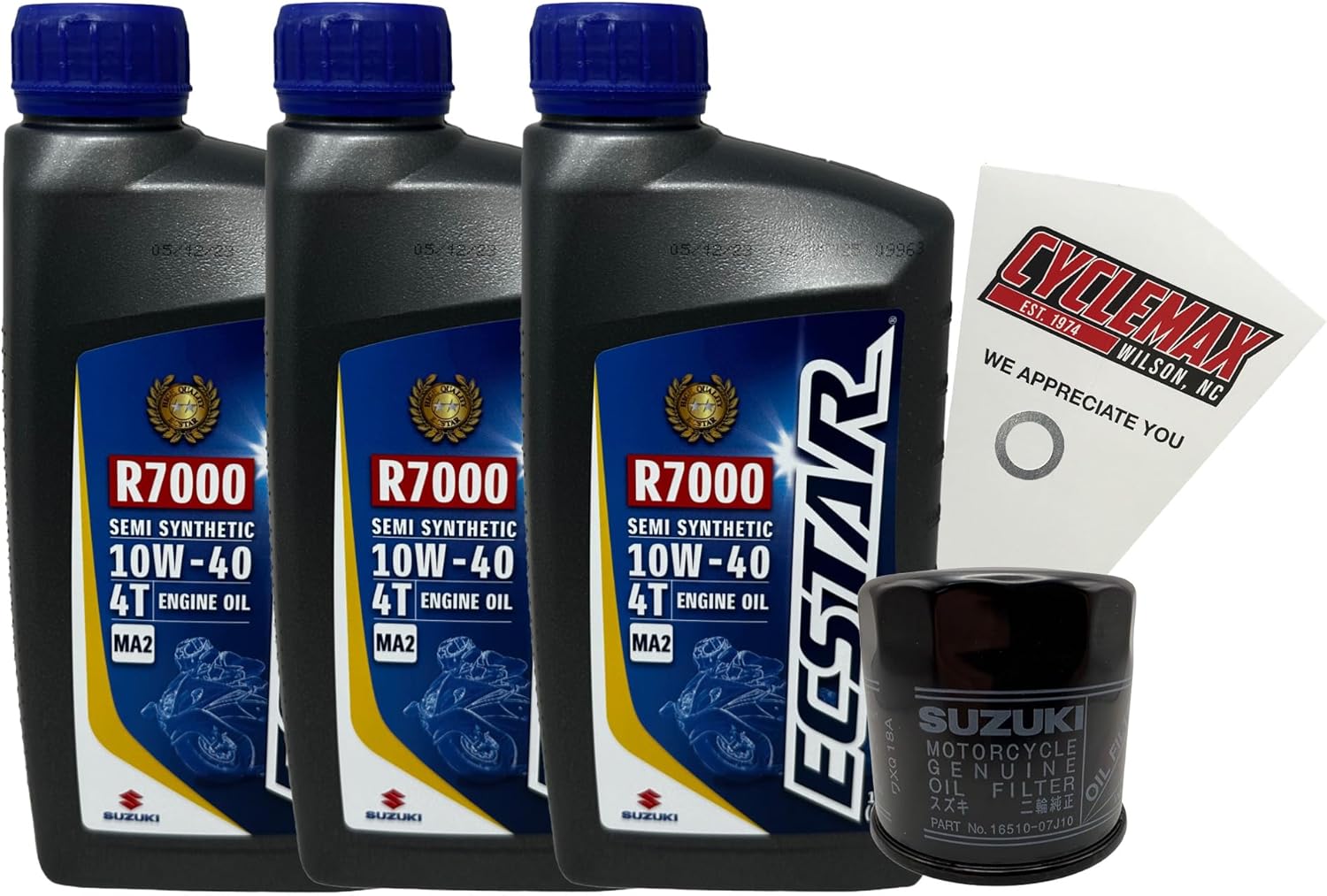 Cyclemax Semi Synthetic Oil Change Kit compatible with 2001-2026 Suzuki GSX-R600