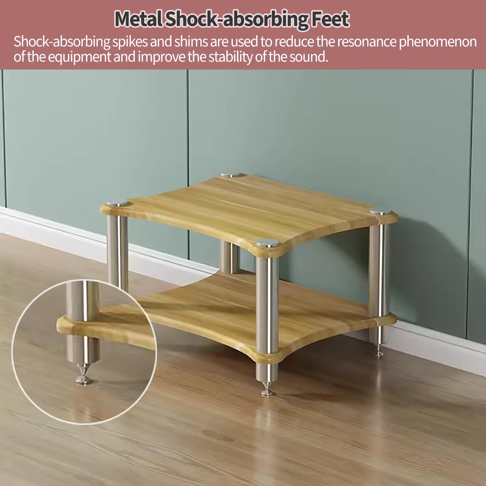 Générique Support Audio Robuste à 1 Niveau, Solution de Rangement Noire élégante pour Petits espaces, étagères Modernes pour Le Salon, Organiseur Durable pour matériel Audio.