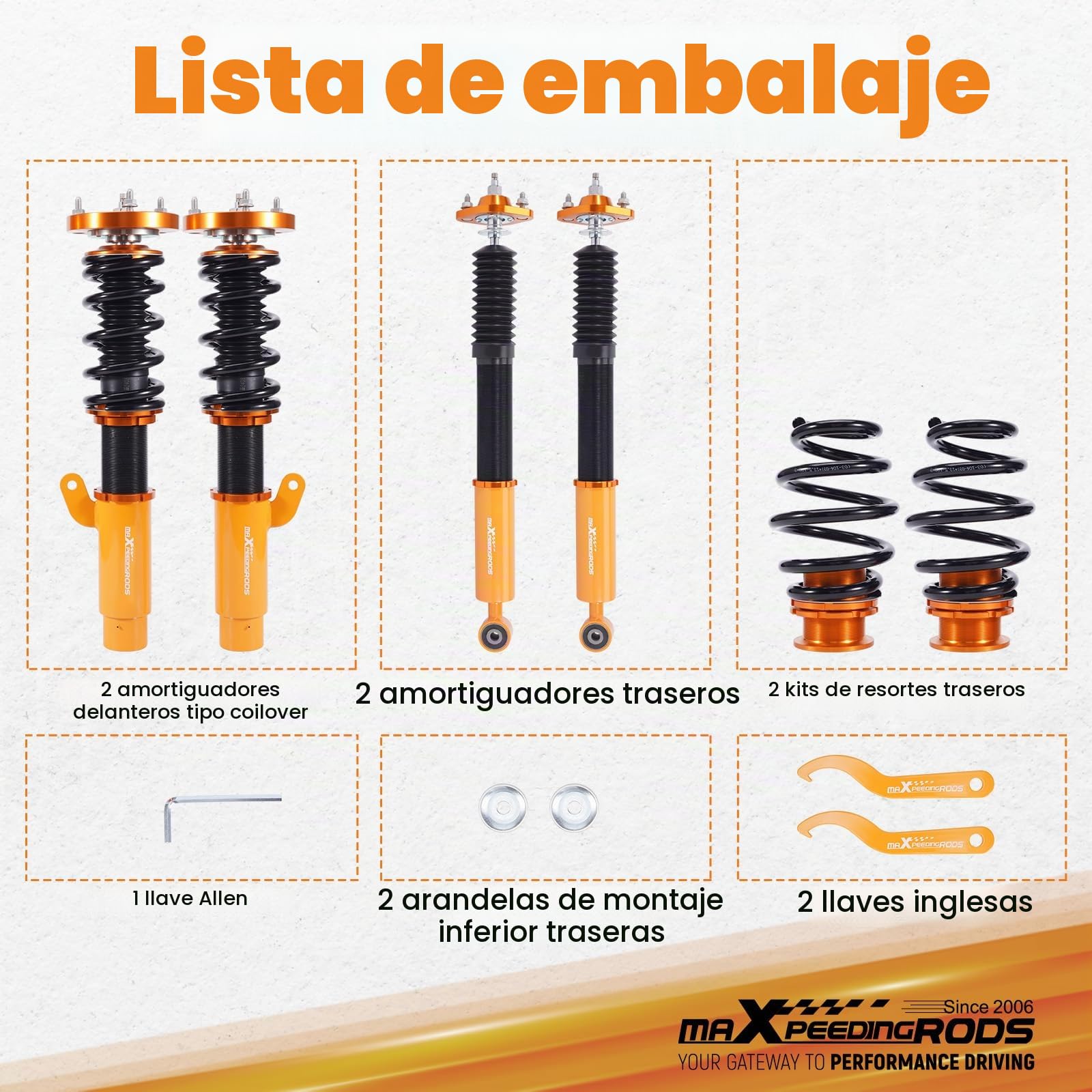 maxpeedingrods Suspensión ajustable rosca Oro