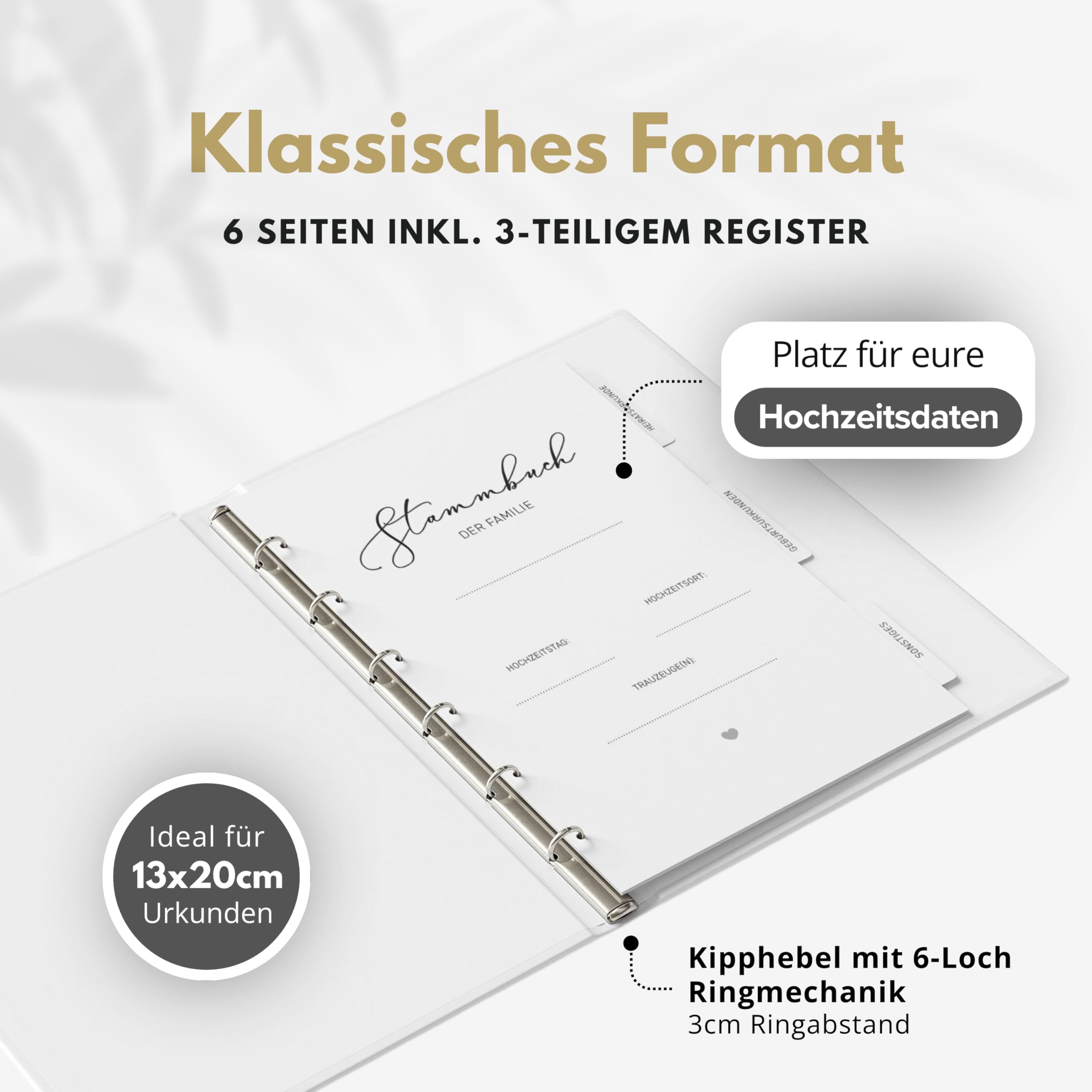 Stammbuch Hochzeit personalisiert aus echtem Leinen handgefertigt inkl. vorgedruckten Innenseiten - A4 oder Klassisches 16x21cm