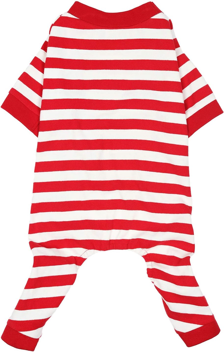 Wolspaw Dog Pajamas Striped Jumpsuit 100% Cotton Clothes for Small Medium Large Boy Girl Dogs Pet Pjs Onesie Outfits,Red XL