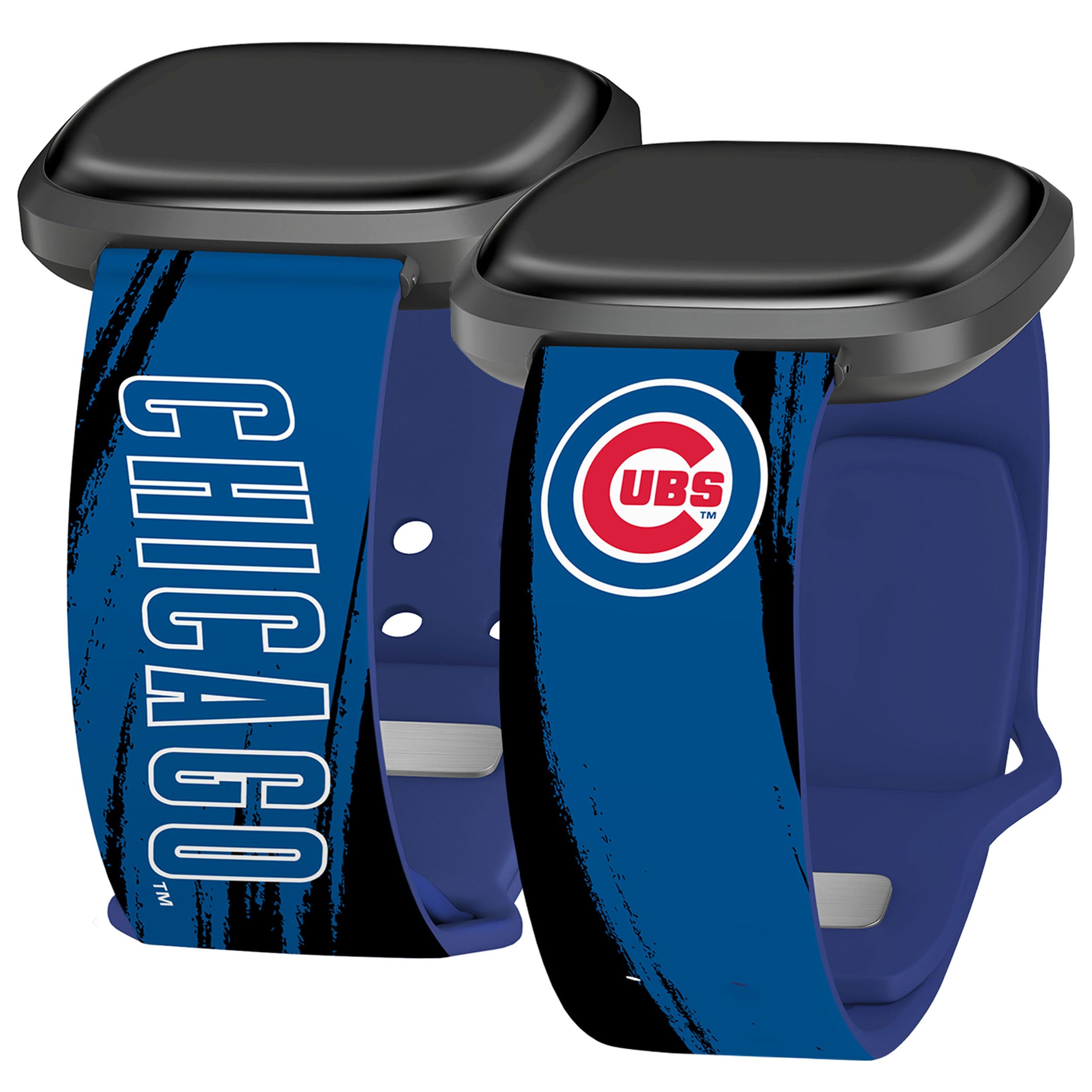 Game Time Chicago Cubs Paint Stripe HD Watch Band Compatible with Fitbit Versa 3 & Sense 1 (20mm Long)