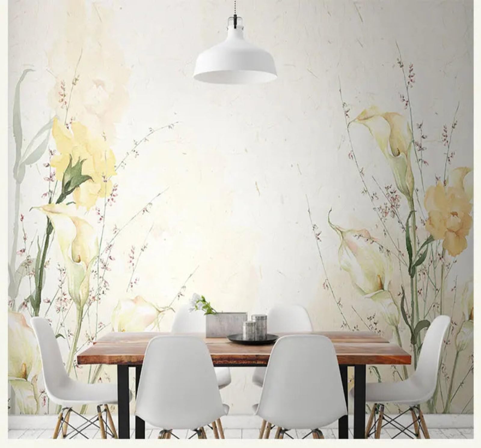 Hand Drawn Minimalist Creative Delicate Floral 3D Wallpaper Easy Install Feature Office Living Room Sofa Bedroom TV Background Wall Decoration-350cm×256cm