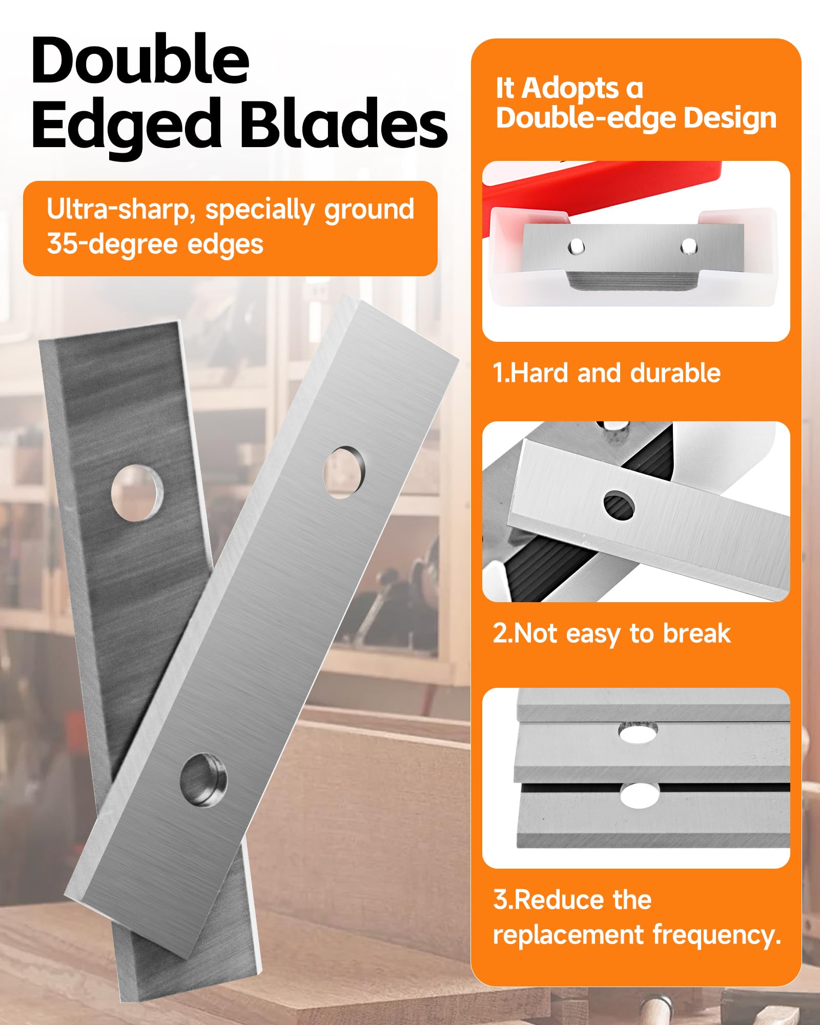 2" (50mm) Paint Scraper Carbide Blades, 10Pcs Double-Edged Reversible — Amazon image 6