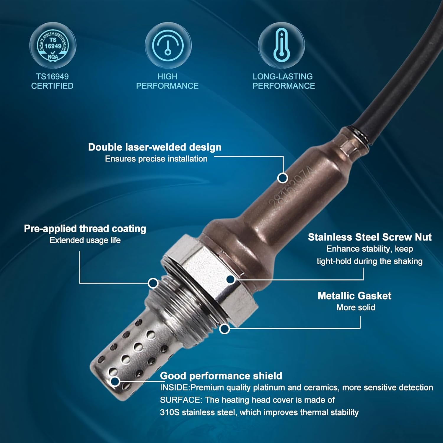 Oxygen O2 Sensor Replacement for Kohler EFI Engines CH730 CH680 CH670 CH640 CH620 CH18 CH20 CH22 CH23 CH25, for Avenger for Huntmaster for Conquest for Frontier EFI