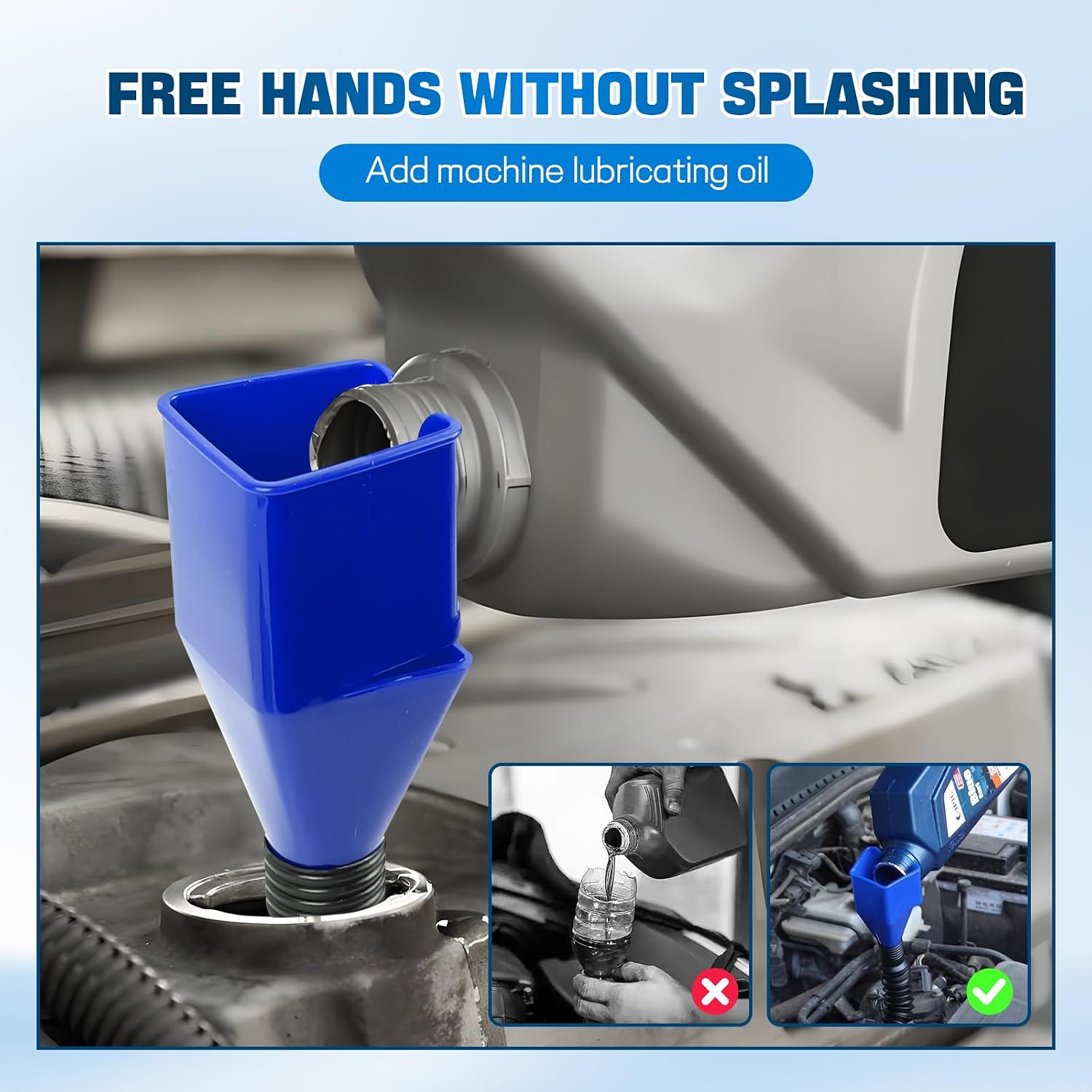 Hovom 5PCS Funnel for Automotive Use, Flexible Draining Tool Snap Funnel, Retractable Fuel Funnels, Small Oil Funnels, Multifunctional Wide Mouth Funnels for Car Motorcycle Engine Oil