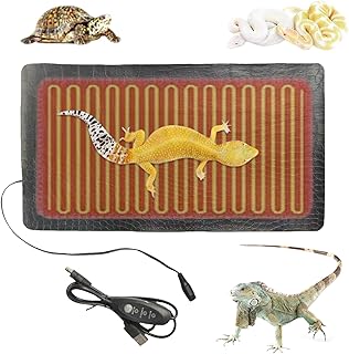 PAVIKE 爬虫類 ヒーター ハムスター・小動物用 暖房パッド 簡単設置 3段階温度調節 USB給電式 ケージの下に敷くだけ 爬虫類加熱マット