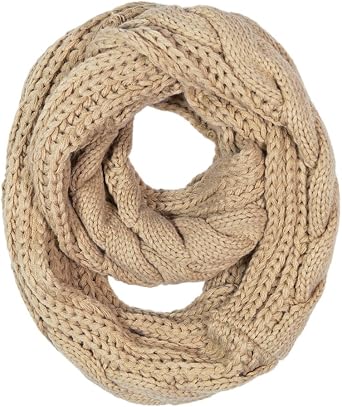 TrendsBlue Premium Winter Twist Knit Warm Infinity Circle Scarf - Diff Colors