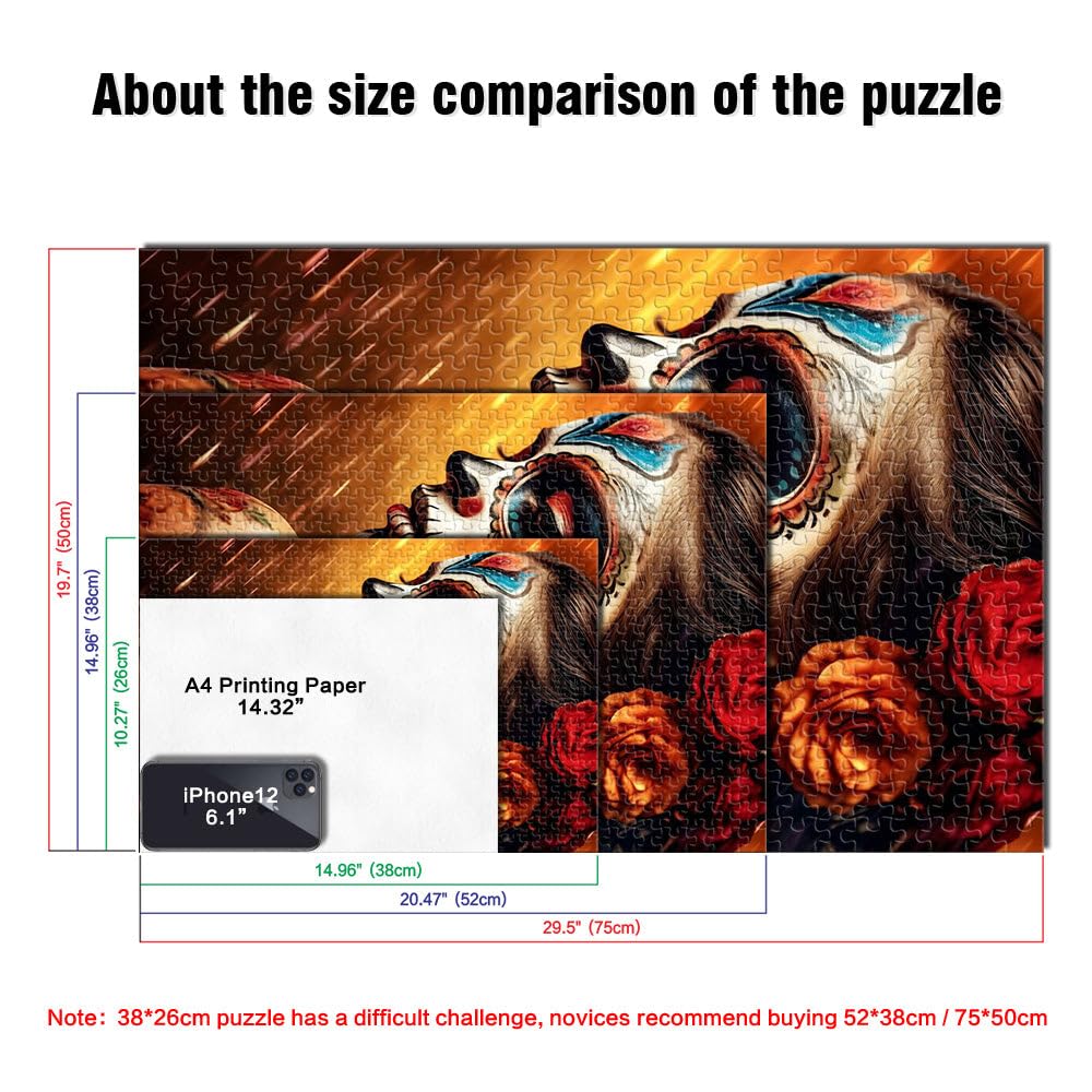 puzzle 2000 pezzi per adulti Ragazza del giorno dei morti Riduzione dello stress interessante Migliorare l'amore tra le coppie 70x100cm