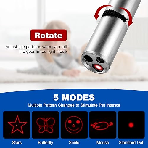 Miniatura 3 de Puntero láser, juguetes para gatos de interior, juguete de bolígrafo láser para perros y gatitos, puntero de luz LED de punto rojo, juguetes