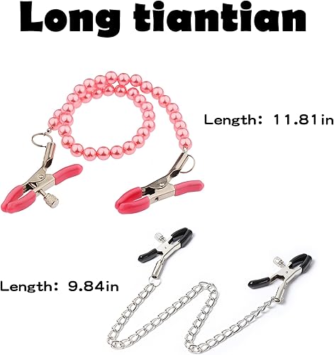 Miniatura 4 de Nipple Clamps Body Clamps with Chain Adjustable Body Clamps Body Ring Non-Piercing Chain Stainless Steel for Women Faux Body Jewelry Christmas Gifts