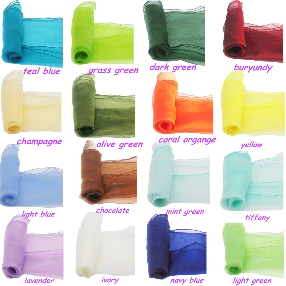 KALGHI 25 Pezzi Telai per Sedie in Organza Trasparente Copri Fiocco per Forniture per Feste di Nozze Decorazioni per San Valentino di Natale Sedia in Tessuto Organza Trasparente Deco-Rosa Chiaro