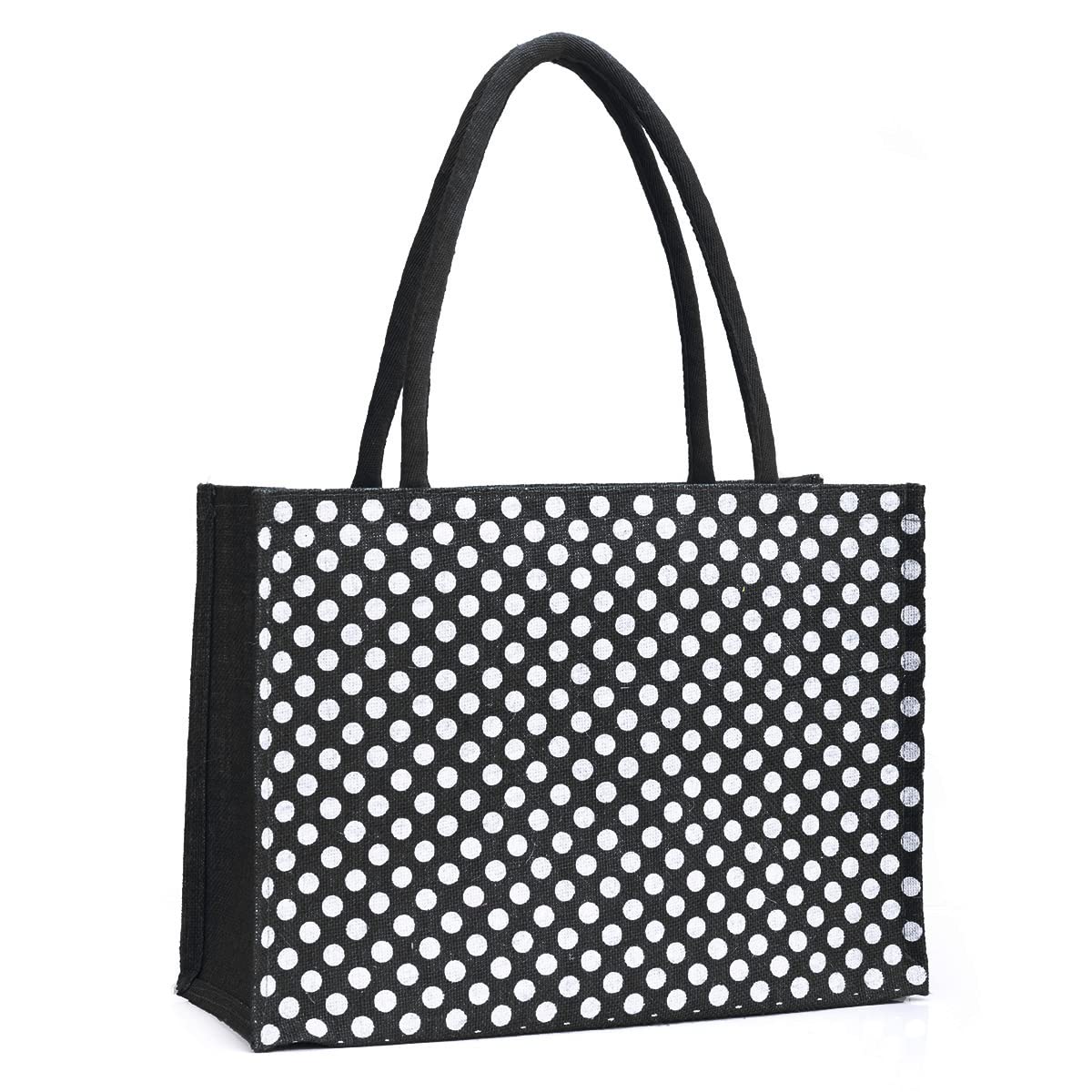 H&BShopping bag – Carry bags for shopping | Jute bag for shopping | Vegetable Shopping Bag | Jute bag for grocery shopping– Polka Print