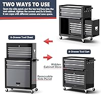 Vista 4 de Tool Chest 8-Drawer 42'' Large Rolling Tool Chest with Wheels Detachable Top Metal Tool Box Garage Storage Cabinet for Repair Room,Warehouse