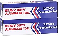 OxPlastics Heavy Duty Aluminum Foil 12x1000ft (2 Pack) - Commercial Grade BBQ Foil Rolls for Grilling, Baking, Roasting & Storage