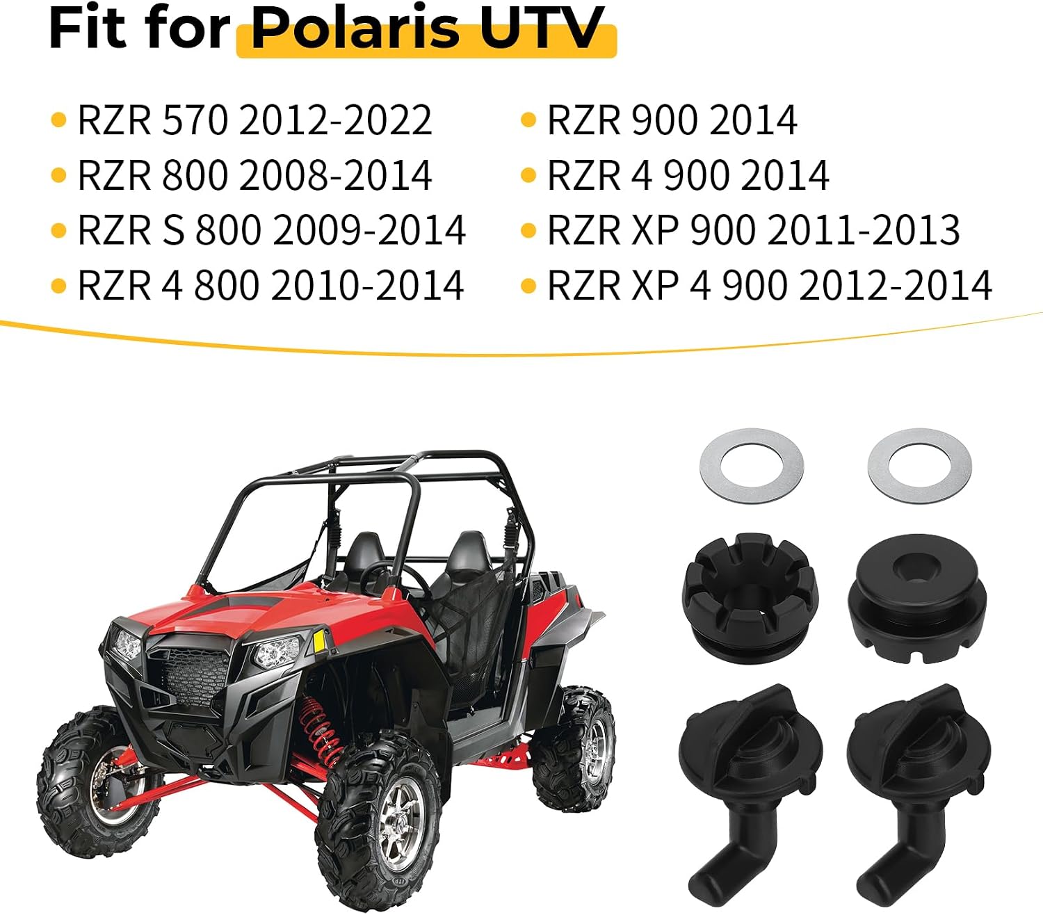 M MATI 2 Pcs Hood Latch Toggles with Grommets & Washers Kit for Polaris RZR 570 800 900 RZR XP 900 RZR S 800 7081500