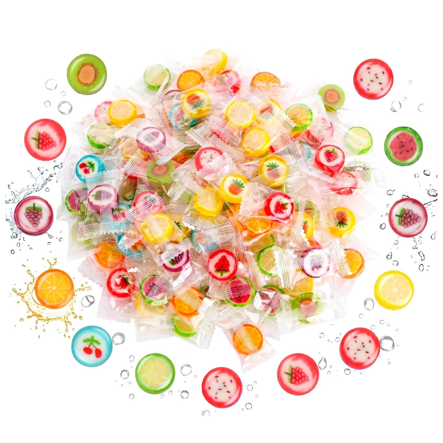 Fruit Slices Hard Candy Assortment Bag 1LB/ 150PCS Individually Wrapped