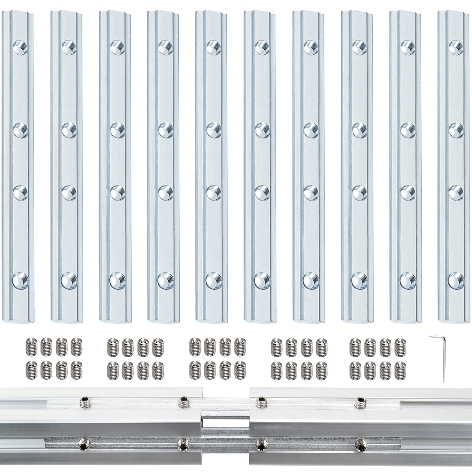 20 Stuks Aluminium Hoekverbinders 30 x 30 Groef 8 - Bevestigingsmateriaal Met Schroef Voor Profielen