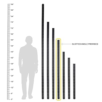Mil-Nil HR 4 Piece 60 inch Slotted Angle DA Grey 14 Gauge (Powder Coating).