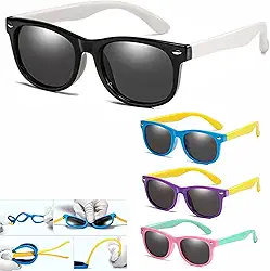 Óculos de Sol Infantil Unisex Proteção 100% UVA/UVB Lentes Polarizadas. Super Resistênte e Flexível, Não Quebra