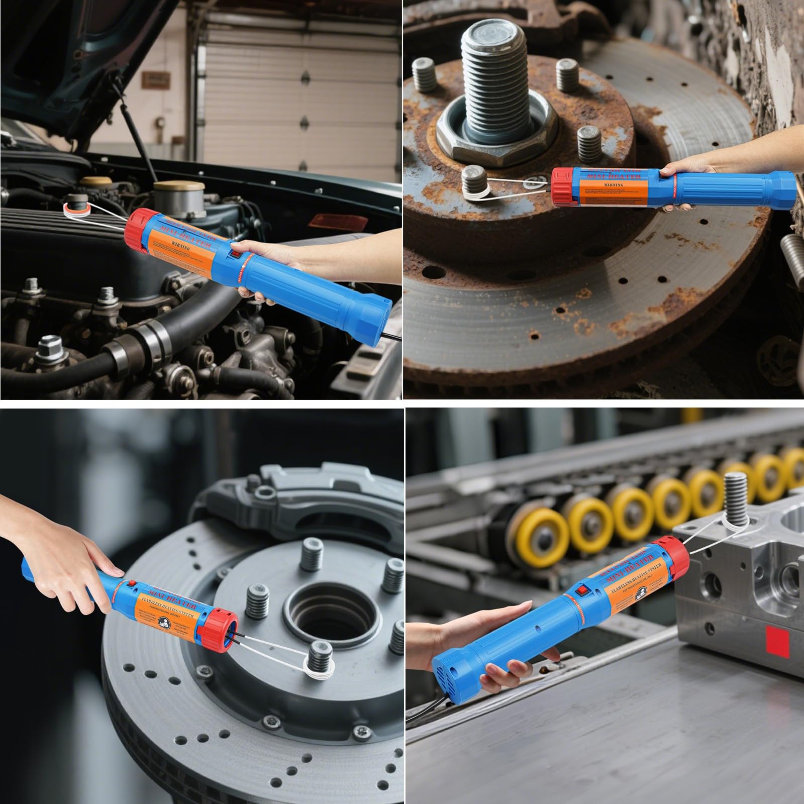 Induktionsheizgerät mit 6 Starren Spulen,2 Flexiblen Spulen,1100W kfz Induktionsheizer 5-40 Sekunden Lösen Max. 800°C mit LED-Anzeigeleuchte,Magnetischer Induktion Schraubenlöser Set,KFZ-Werkzeuge
