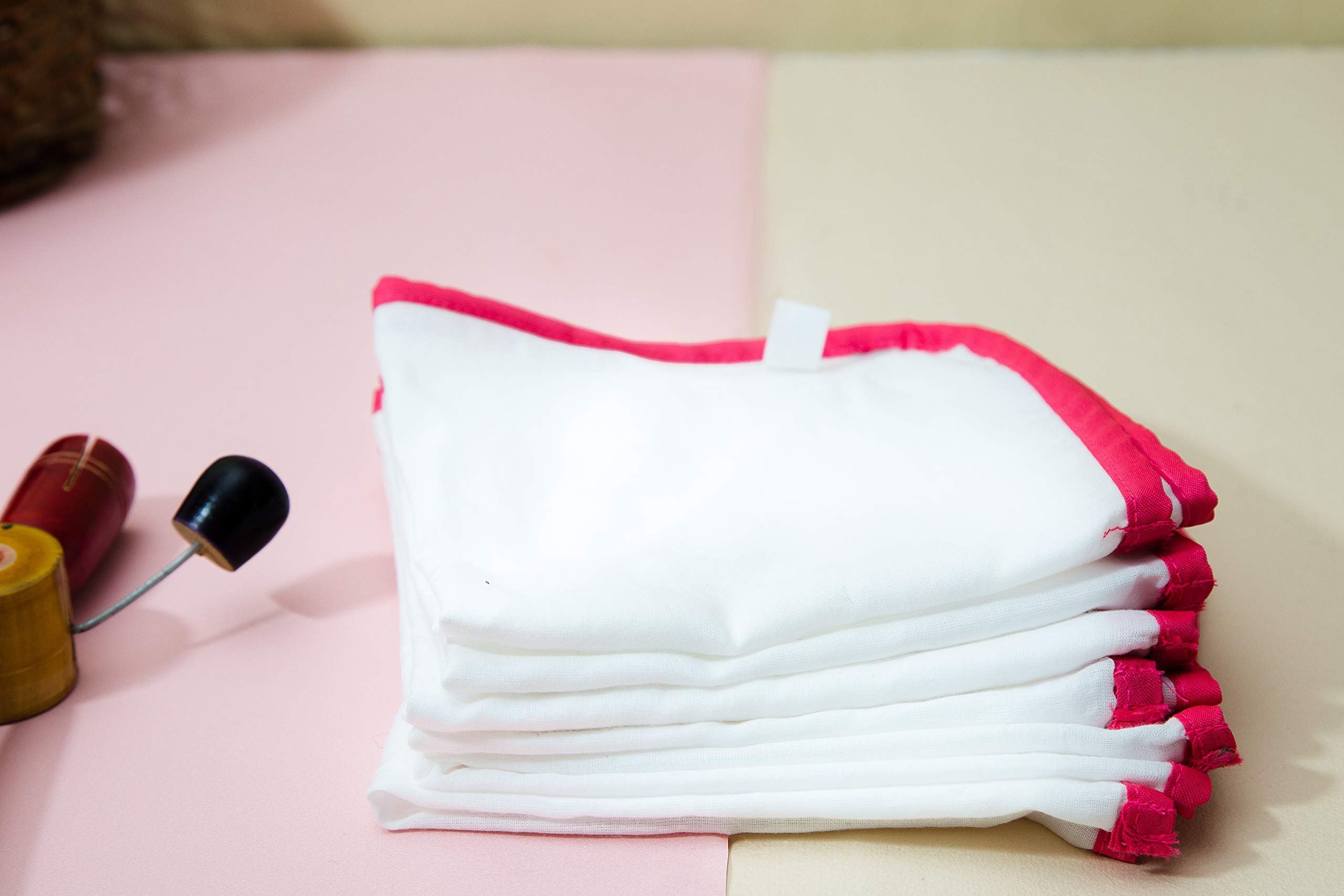JnB Jacha & Bacha Pure Soft Cotton Dhoti Serwetki dla niemowląt / dzieci, zestaw 6 serwetek, szybkoschnąca chusteczka dla niemowląt, małych dzieci, młodych dorosłych, nie podrażniają skóry (różowe)