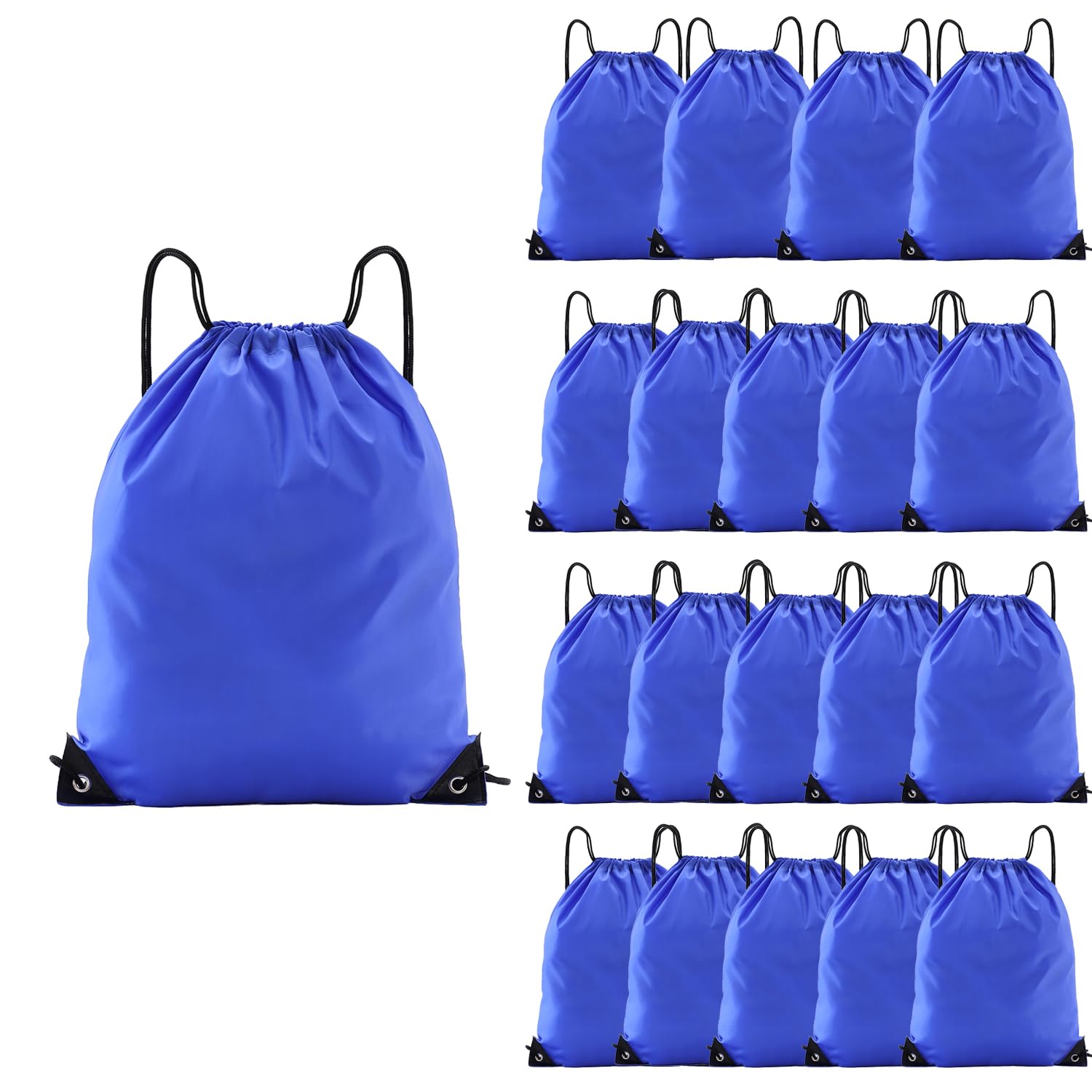 Haokuaile Drawstring Backpacks, 20 Pack — Ideal for Parties, Classroom Activities, Group Events & Giveaways (20, Blue)