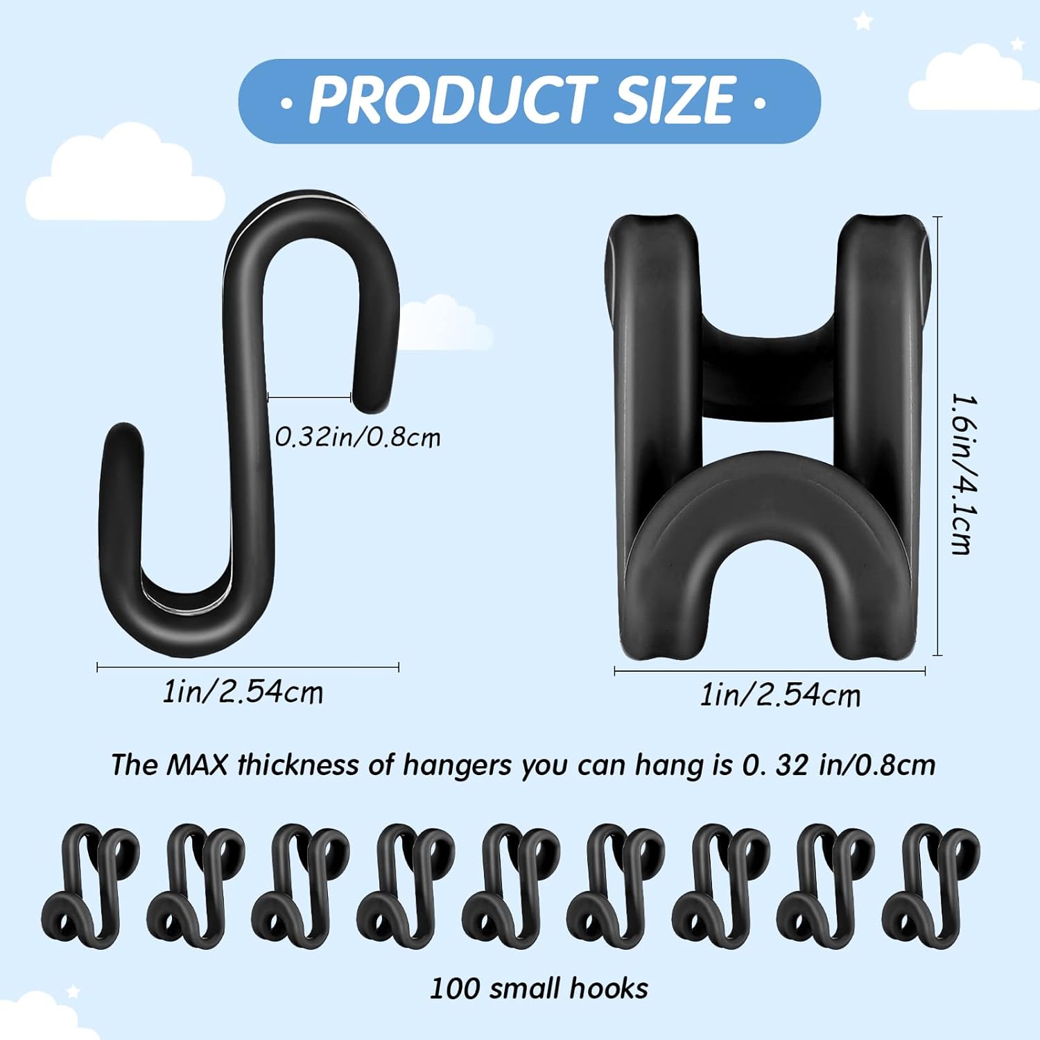 Bla Plastic Heavy Duty Clothes Hanr Cector Hooks, Space