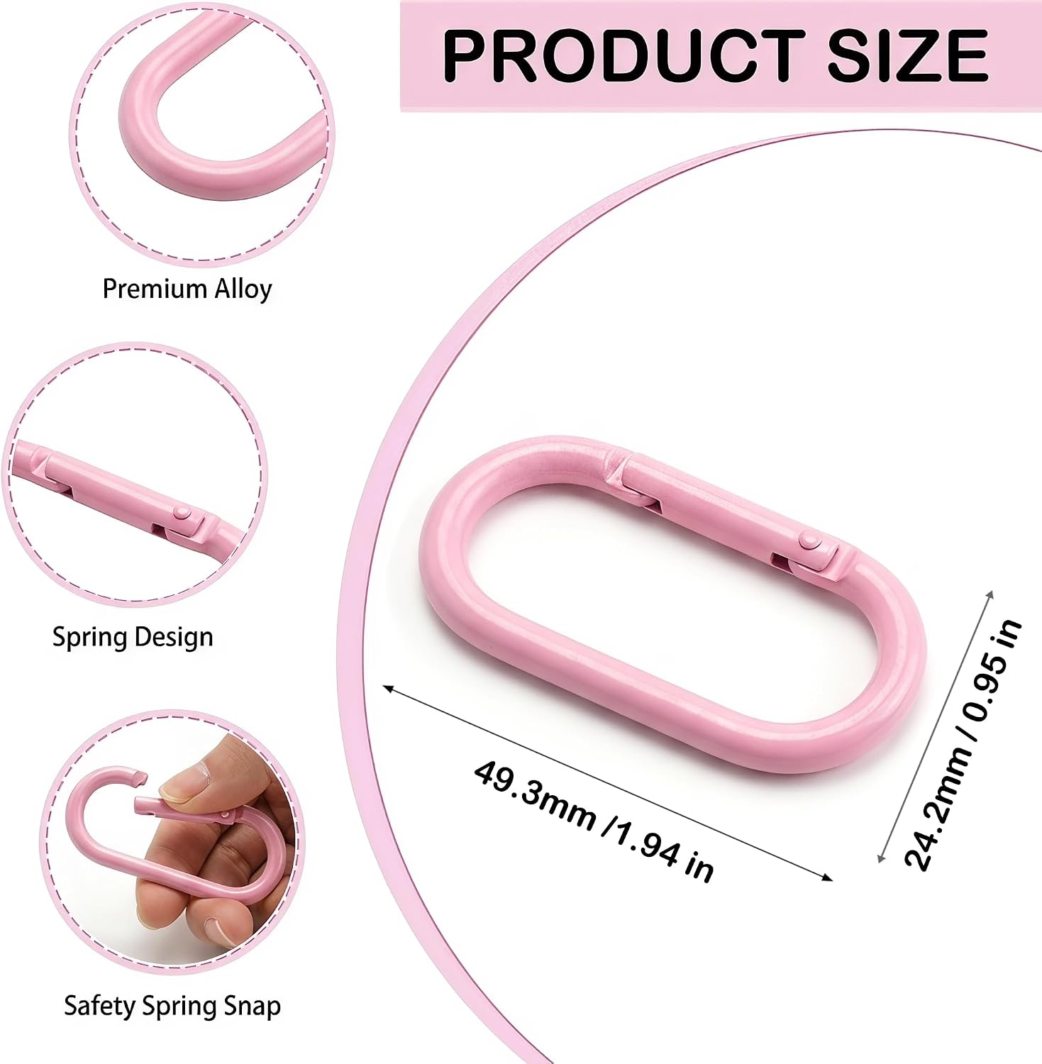 OVRUNS Carabiner Keychain Clip 30 PCS Random Colors Keyring Clip Bag Charm image 2