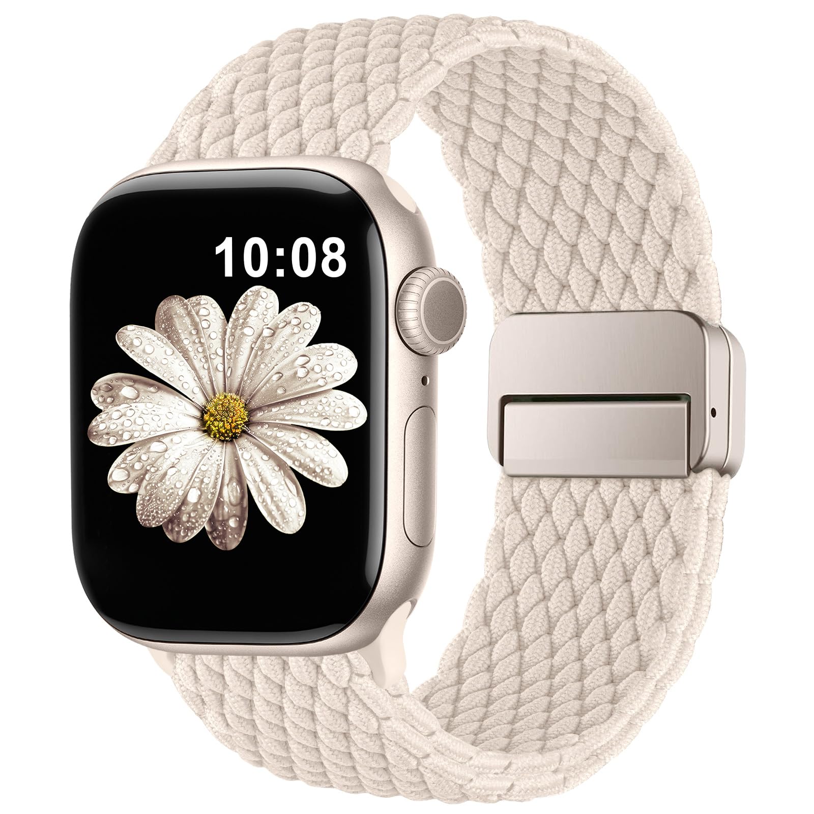 AMSKY Geflochtenes Elastisch Kompatibel mit Apple Watch Armband 40mm 44mm 42mm 46mm 41mm 45mm 38mm Damen Herren, Sport Textil Stoff mit Magnetschnalle für iWatch Series 11 10 9 8 7 6 5 4, SE 3 2 1