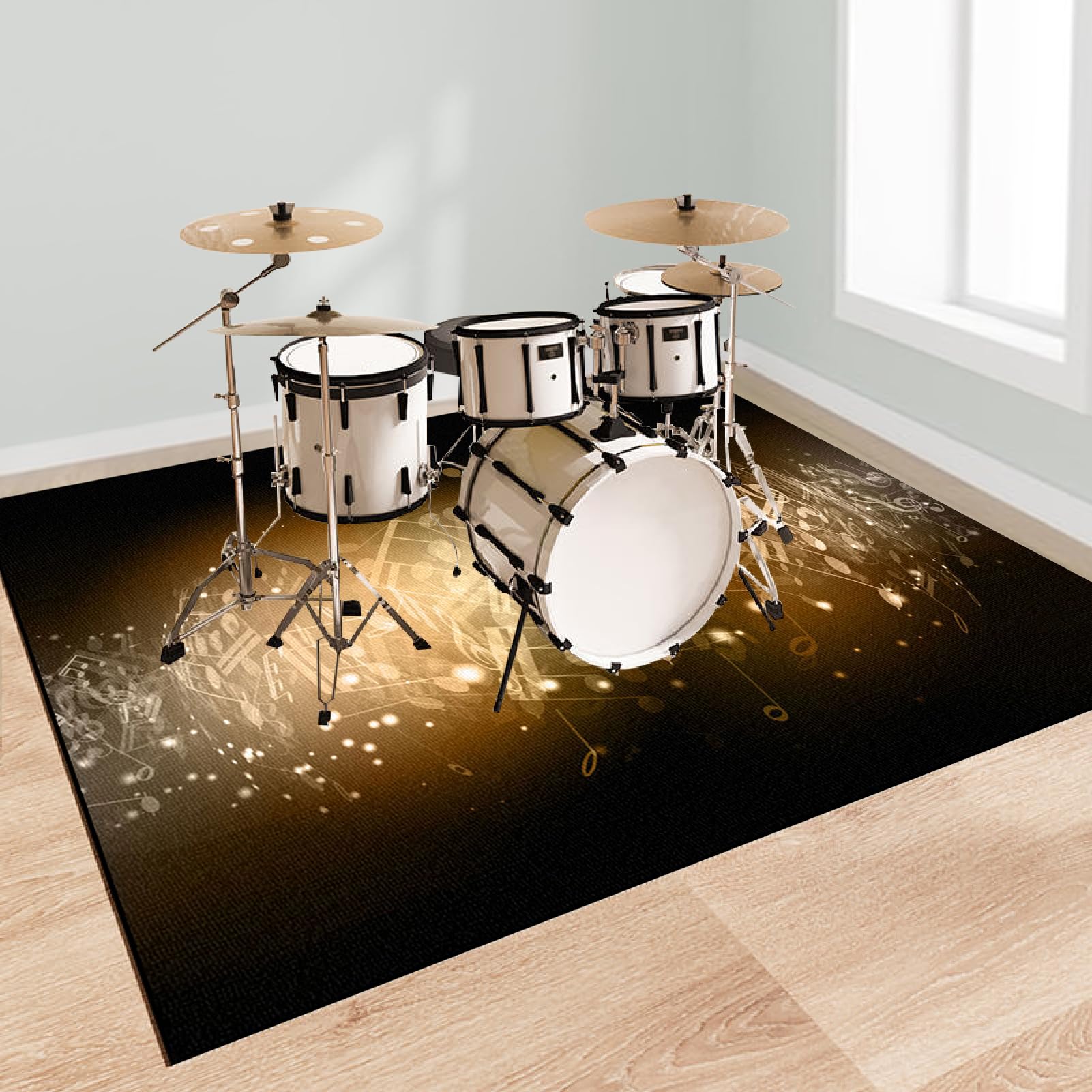 Schlagzeug Teppich Drum Teppich Schlagzeugteppich Schallschutz Teppich Drum Matte Schallschutzmatte Drum Rug Drumteppich Musikinstrumentenmatte rutschfeste Trommel Teppiche 150 x 120 cm