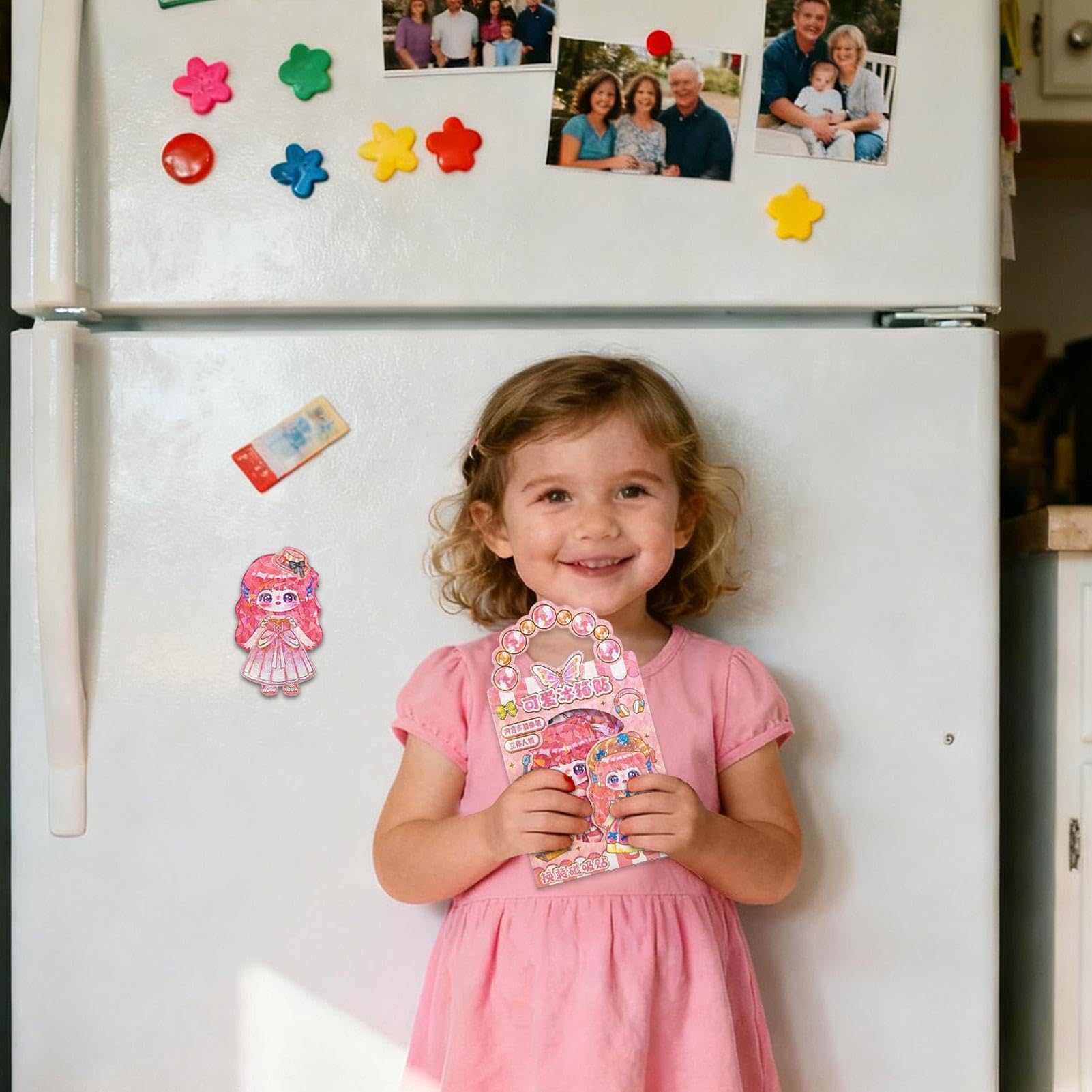 Generico Bambola Magnetica da Vestire - Giocattolo Magnete Frigo in Carta Vestiti Mix Match | Bambola di Carta Stile Anime per Bambini, Ragazze | Regalo Compleanno Gioco di Ruolo Creativo